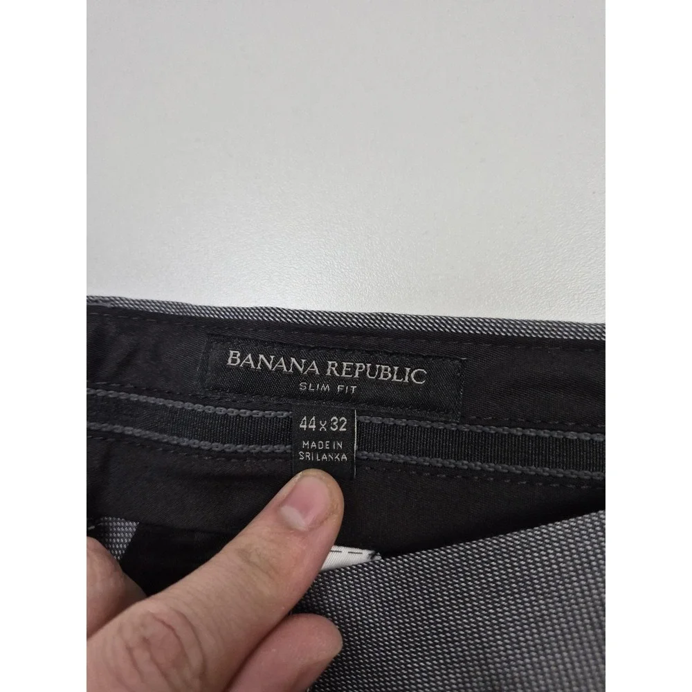 Banana Republic Dress Pants Mens 44x32 Gray Slim Fit Non Iron Stretch Cotton